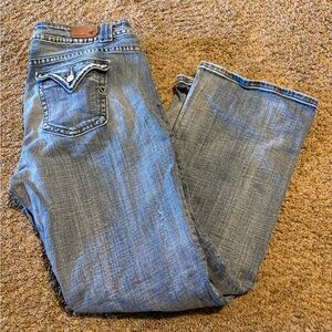 Vigoss women’s plus size 16 medium wash distressed bootcut jeans pants nice
